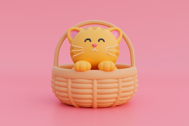 View of adorable 3d cat