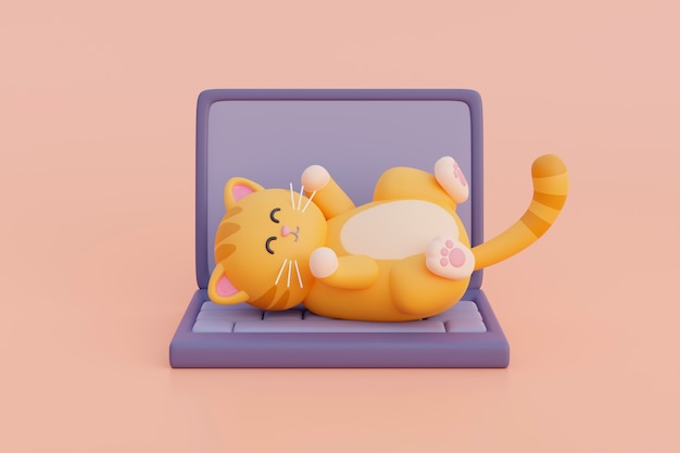 愛らしい 3 d 猫のビュー