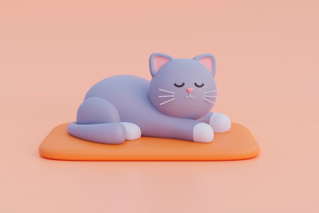 View of adorable 3d cat