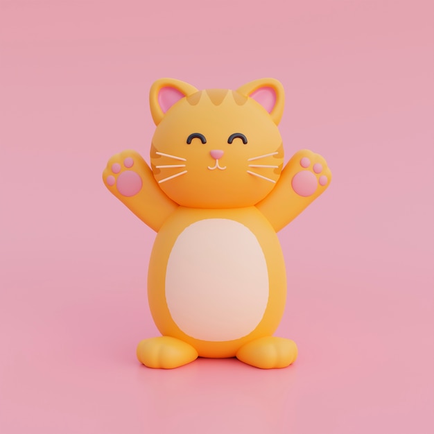 Foto gratuita vista dell'adorabile gatto 3d