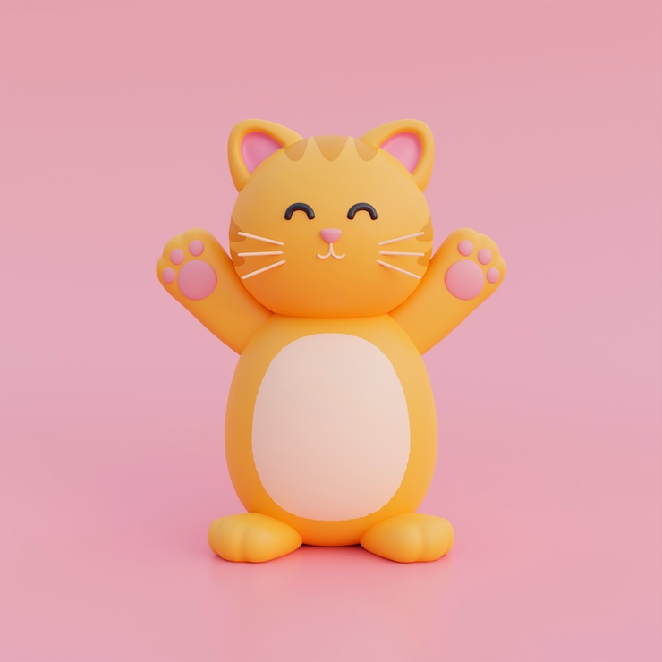 Бесплатный Фотография вид очаровательной 3d-кошки