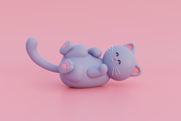 View of adorable 3d cat