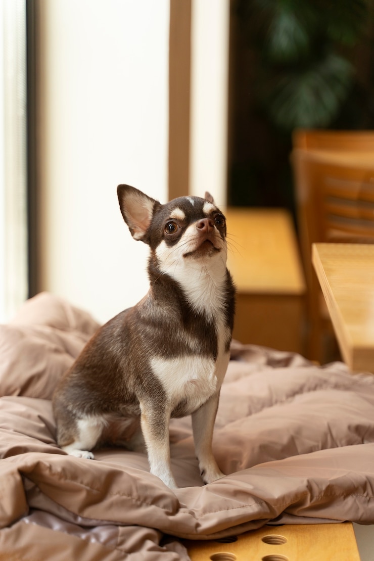無料Photo 家の中の愛らしいチワワ犬の眺め