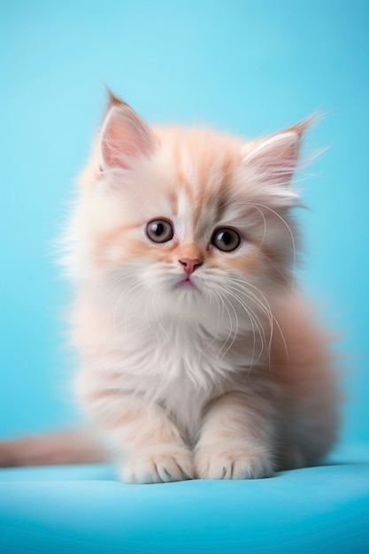 Free photo view of adorable kitten with simple background