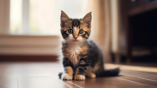 Free photo view of adorable kitten