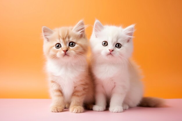 View of adorable kittens