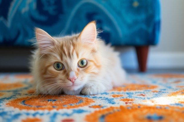 Free photo view of adorable looking kitten