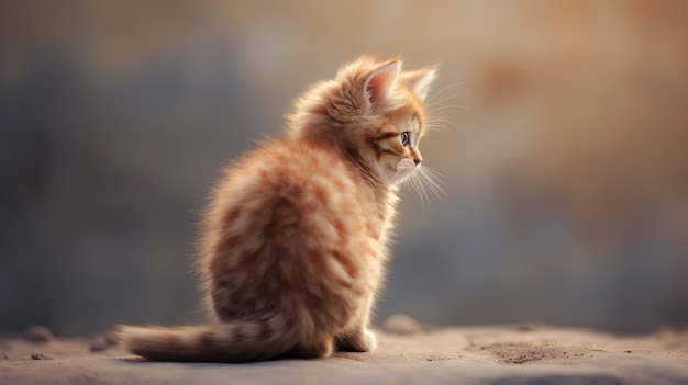 Free photo view of adorable looking kitten