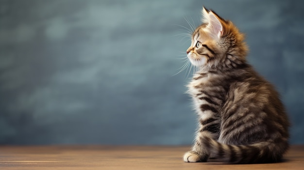 Free photo view of adorable looking kitten