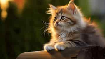 Free photo view of adorable looking kitten