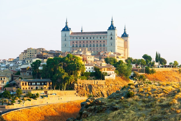 View of Alcazar of Toledo in sunny morning