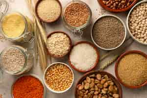 Free photo view of allergens commonly found in grains