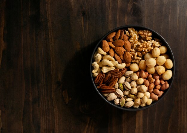 Free photo view of allergens commonly found in nuts
