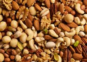 Free photo view of allergens commonly found in nuts