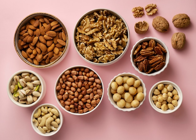 Free photo view of allergens commonly found in nuts