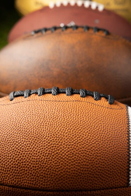view of american football balls