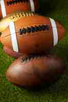 Free photo view of american football balls