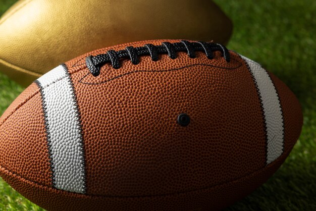 View of american football balls