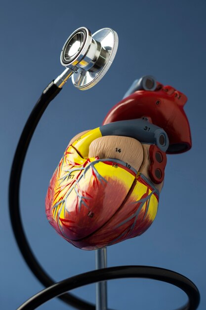 Free photo view of anatomical human heart model