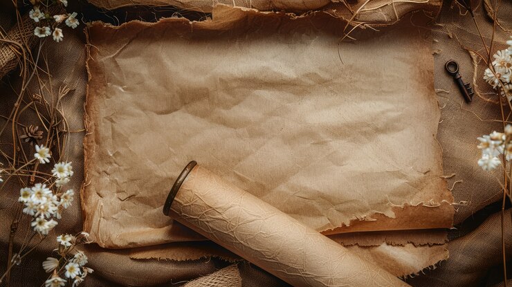 Free Photo view of ancient paper scroll for writing and documenting
