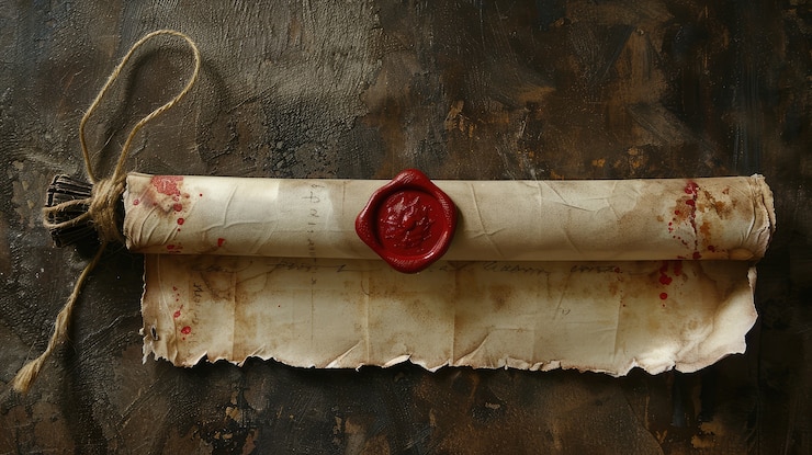 Free Photo view of ancient paper scroll for writing and documenting