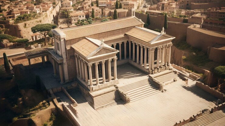 Free Photo view of ancient roman buildings