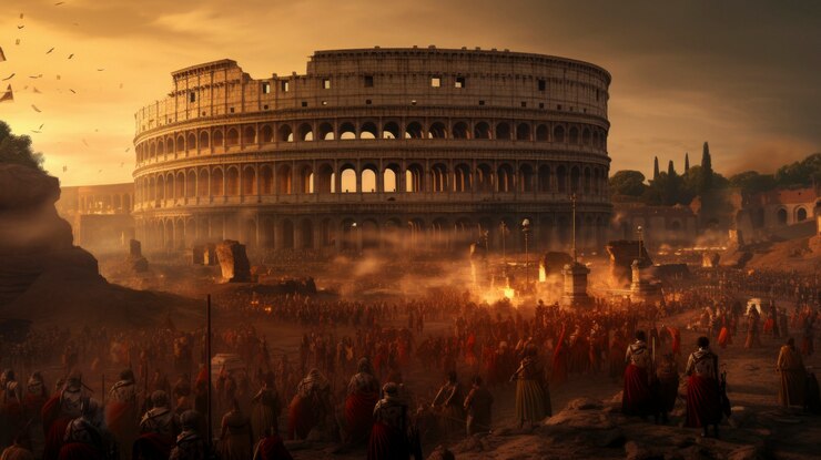 Free Photo view of the ancient roman empire colosseum