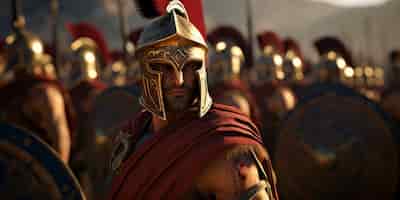 Foto gratuita veduta dei guerrieri maschi dell'antico impero romano