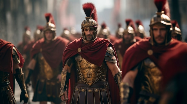 Free photo view of ancient roman empire male warriors