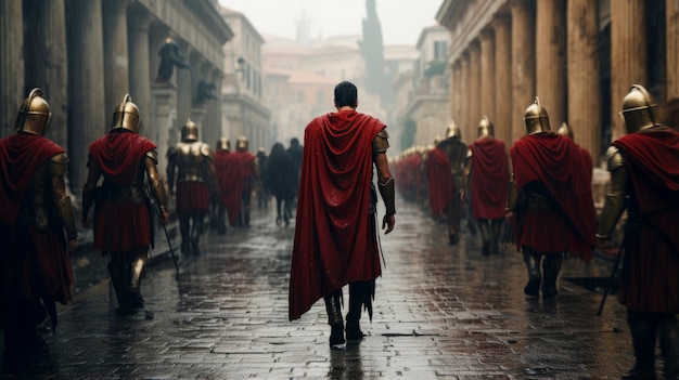 古代ローマ帝国の男性戦士の眺め