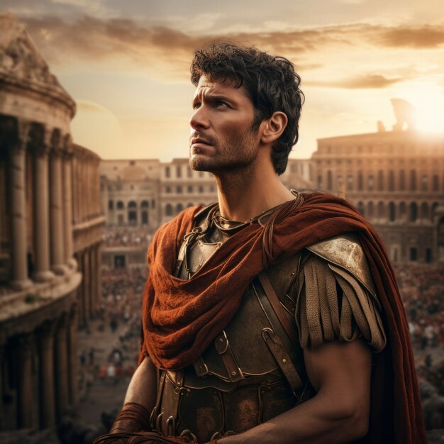 View of ancient roman empire man