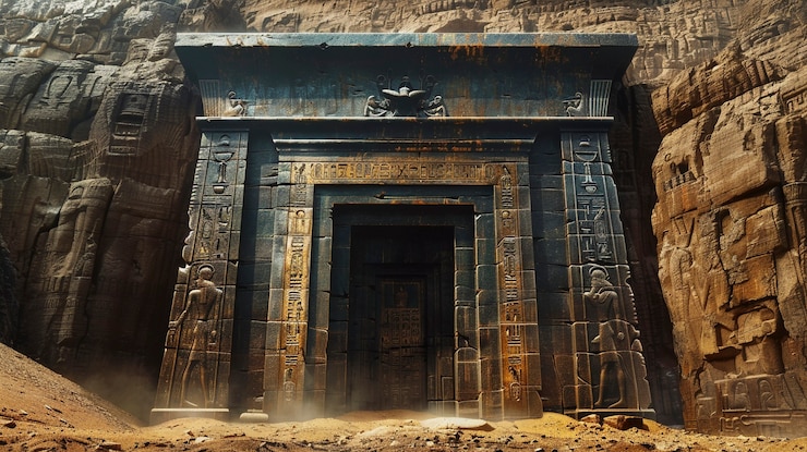 Free Photo view of ancient temple and tomb from the ancient egyptian times