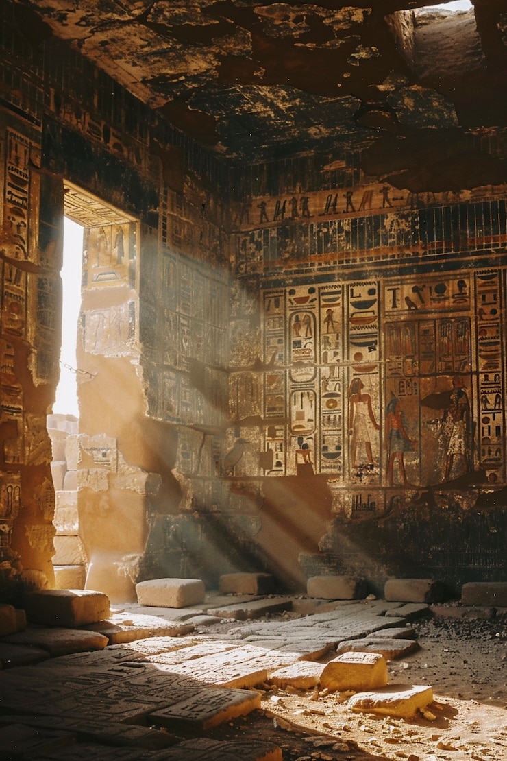 Free Photo view of ancient temple and tomb from the ancient egyptian times