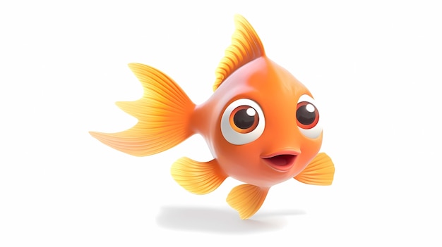 Free photo view of animated cartoon 3d fish