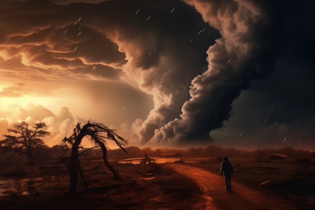 Free photo view of apocalyptic dark clouds