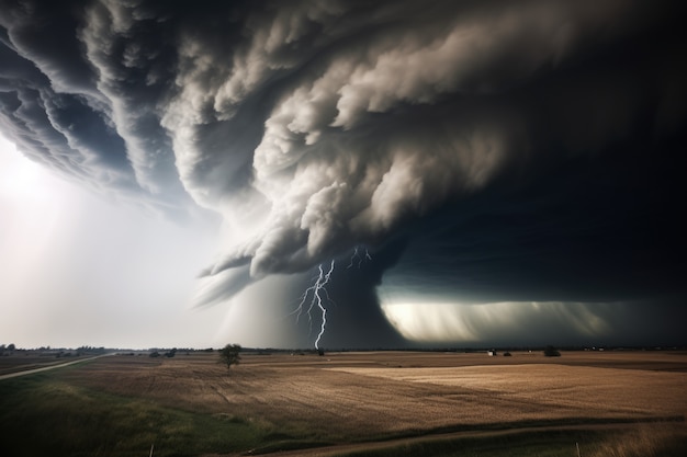 Free photo view of apocalyptic dark clouds