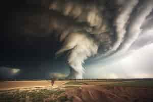 Free photo view of apocalyptic dark stormy clouds