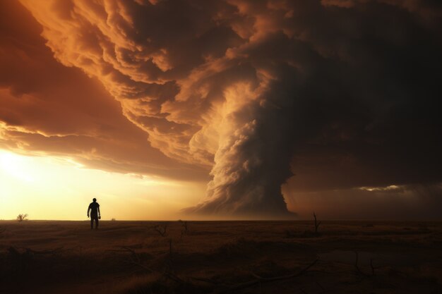 Vista di nubi oscure e tempestose apocalittiche