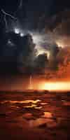 Free photo view of apocalyptic dark stormy clouds