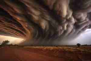 Free photo view of apocalyptic dark stormy clouds