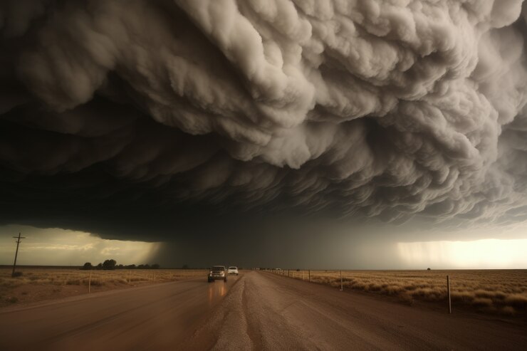 Free Photo view of apocalyptic dark stormy clouds