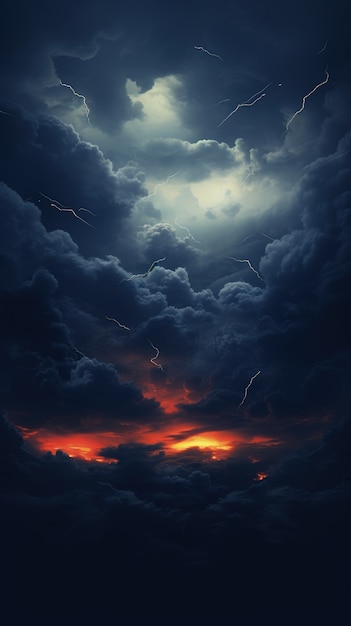 示録の暗い嵐の雲の景色