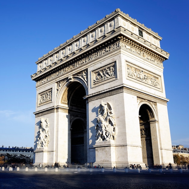 View of the Arc de Triomphe, Paris, France