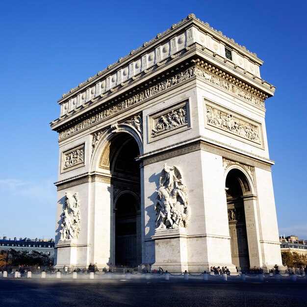 View of the Arc de Triomphe, Paris, France