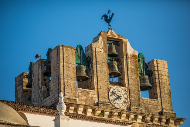 View on architecture on old town street in Faro, Algarve, Portugal.