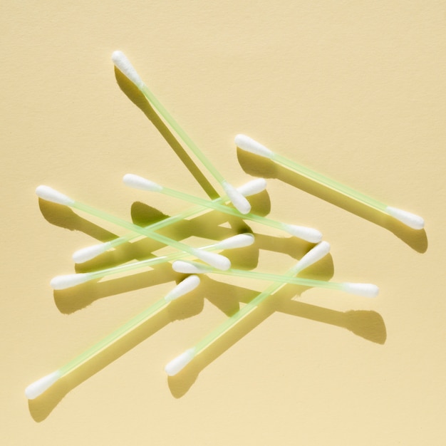 Free photo above view arrangement with cotton buds