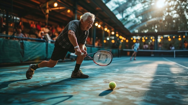 Foto gratuita la vista di un tennista maschio atletico