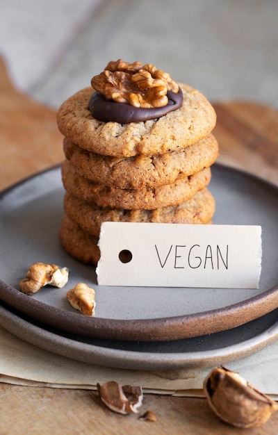 Free photo view of baked cookies done by vegan bakery