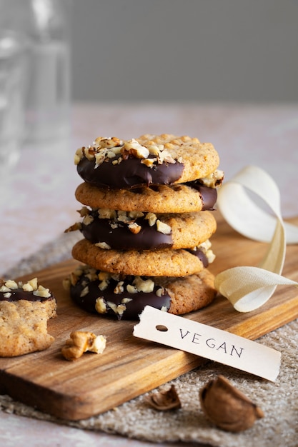 Free photo view of baked cookies done by vegan bakery