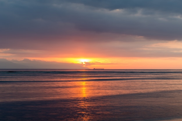 View at Bali island at sunset